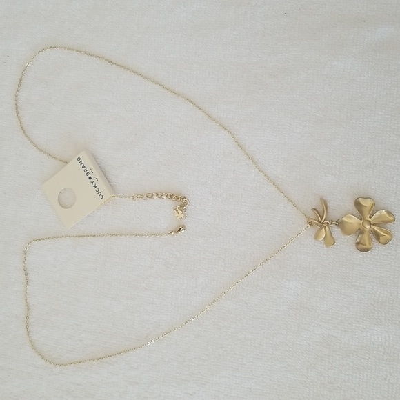 New Lucky Brand Drop Floral Necklace - Picture 3 of 7